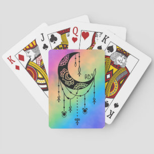 Create Your Own Boho Magical Moon Silhouette Poker Cards