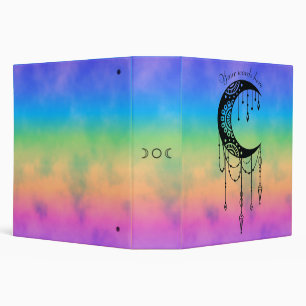 Create Your Own Boho Mandala Moon Silhouette 3 Ring Binder