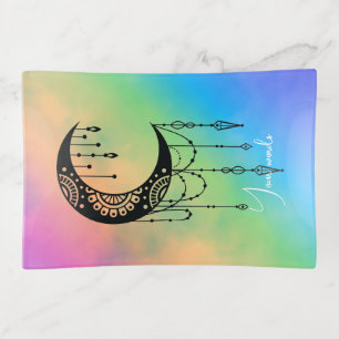 Create Your Own Boho Mandala Moon Silhouette Trinket Tray