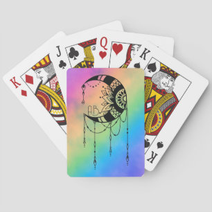 Create Your Own Boho Moon Silhouette Poker Cards