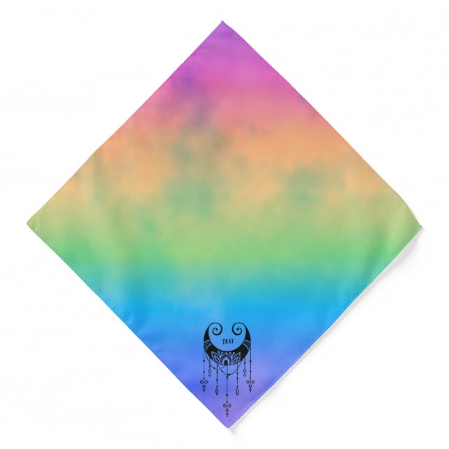 Create Your Own Boho Mystical Moon Silhouette Bandana (Front)