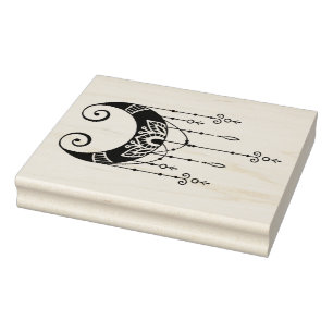 Create Your Own Boho Mystical Moon Silhouette Rubber Stamp