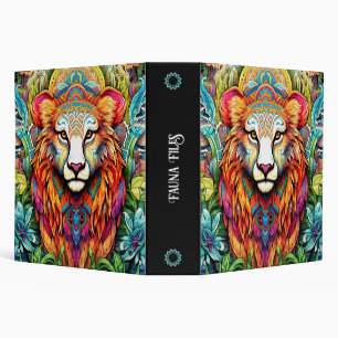 Create Your Own Boho Red Bear Totem Animal 3 Ring Binder