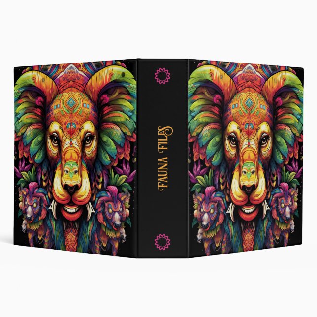 Create Your Own Boho Tribal Fantasy Animal 3 Ring Binder (Background)
