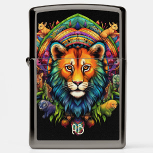 Create Your Own Boho Tribal Lion Jungle Zippo Lighter