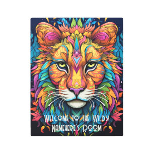 Create Your Own Boho Wild Cat Tribe Totem Animal Metal Print
