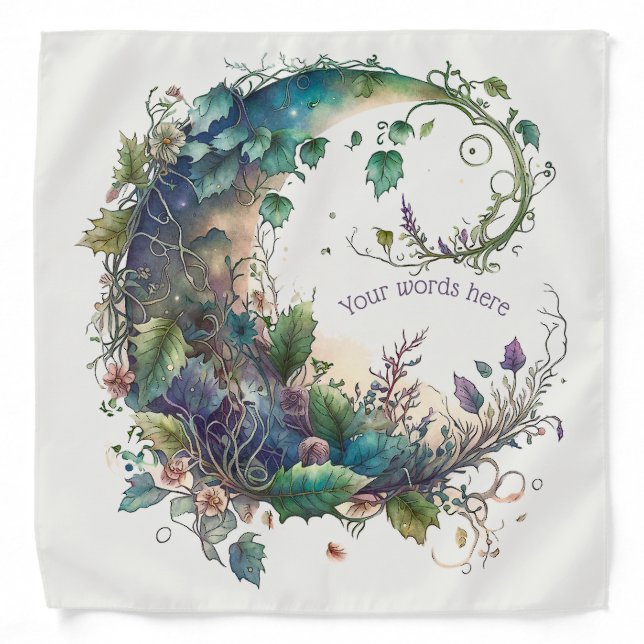 Create Your Own Boho Wildflower Ivy Moon Bandana (Front)