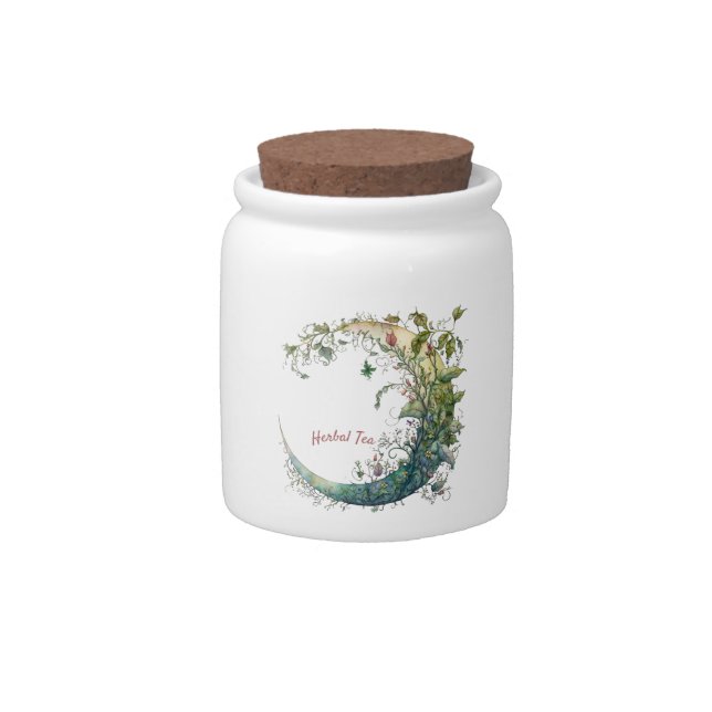 Create Your Own Boho Wildflower Ivy Moon Candy Jar (Front)