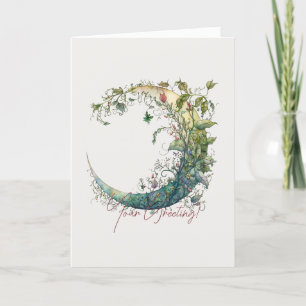 Create Your Own Boho Wildflower Ivy Moon Holiday Card
