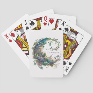 Create Your Own Boho Wildflower Ivy Moon Poker Cards