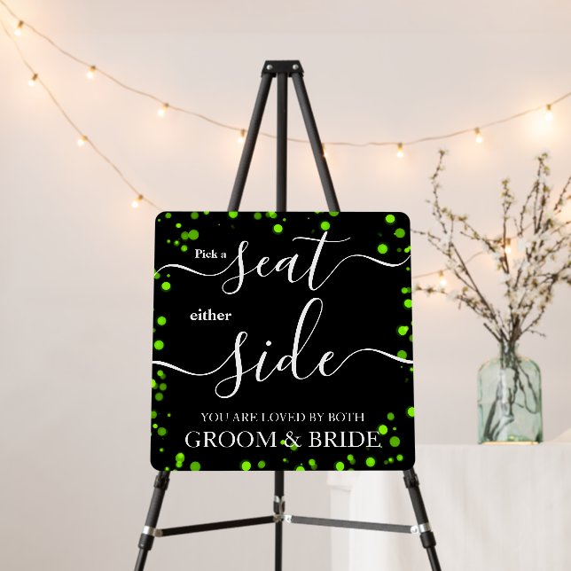 Create Your Own Bokeh Border Wedding Seating Sign (In Situ (Stand))