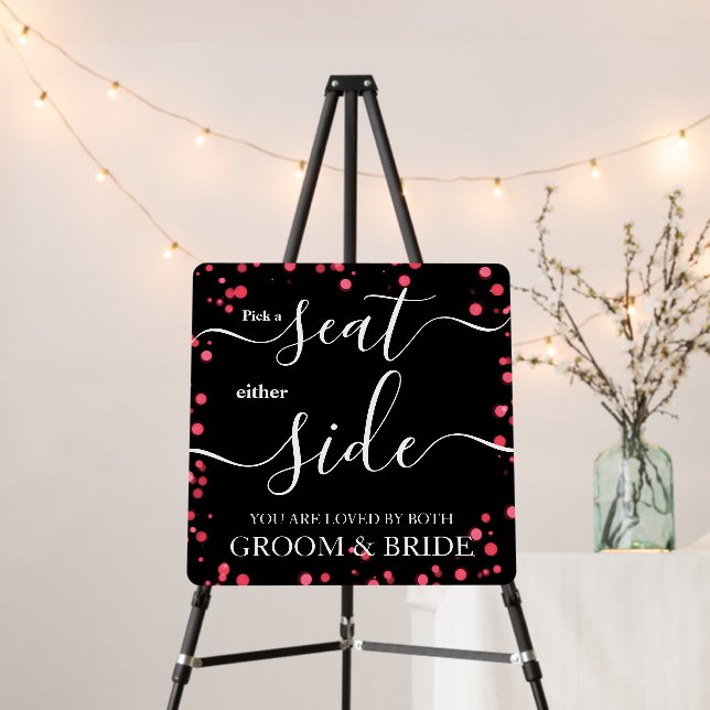 Create Your Own Bokeh Border Wedding Seating Sign (In Situ (Stand))