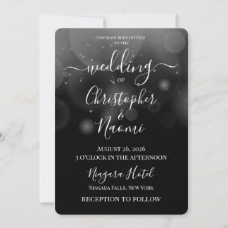 Create Your Own Bokeh Bubbles on Black Invitation