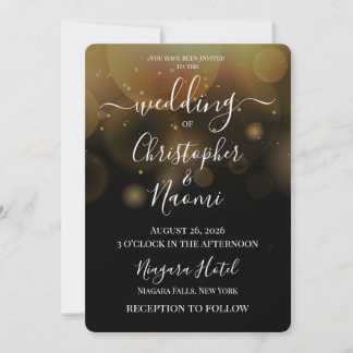 Create Your Own Bokeh Bubbles on Black Invitation