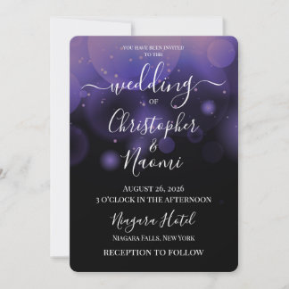 Create Your Own Bokeh Bubbles on Black Invitation