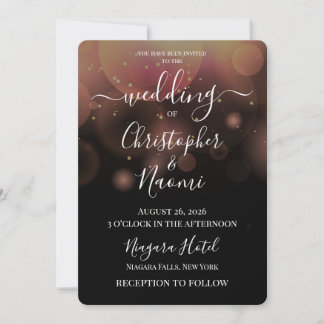 Create Your Own Bokeh Bubbles on Black Invitation