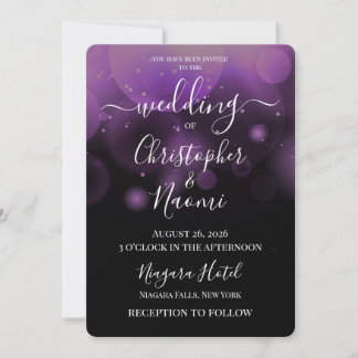 Create Your Own Bokeh Bubbles on Black Invitation