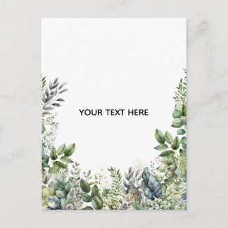 Create Your Own Botanical Design Announcement Postcard