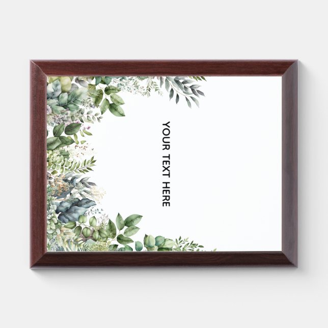Create Your Own Botanical Design Award Plaque (Horizontal)