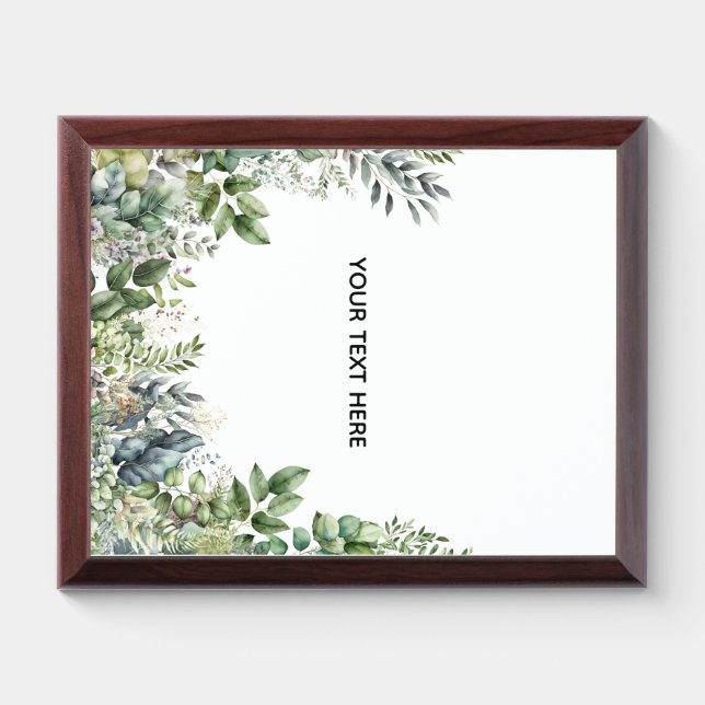 Create Your Own Botanical Design Award Plaque (Horizontal)