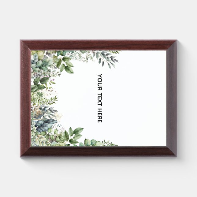Create Your Own Botanical Design Award Plaque (Horizontal)