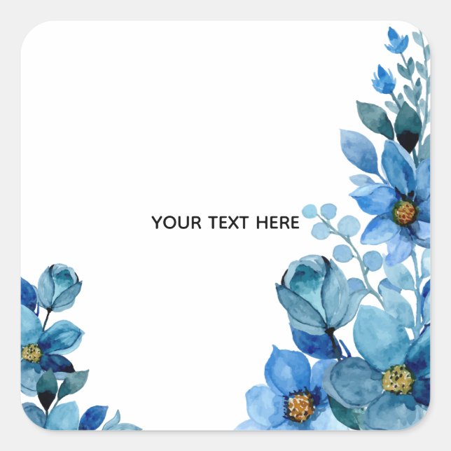 Create Your Own Botanical Design Square Sticker (Front)