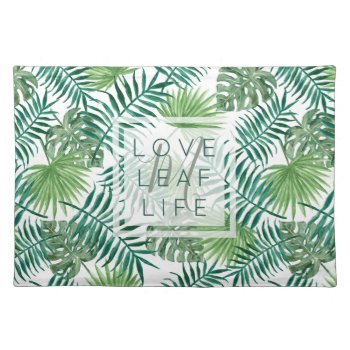 Create Your Own Botanical Leaf Pattern Monogram Cloth Placemat by BCMonogramMe at Zazzle