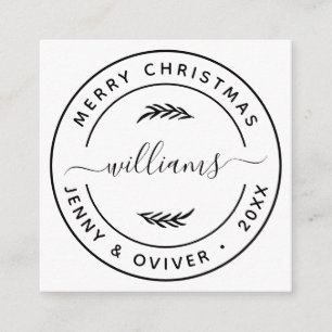 Create Your Own Botanical Leaves Round Favor Tag Enclosure Card