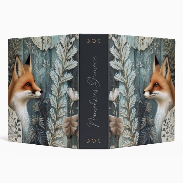 Create Your Own Botanical Red Fox 3 Ring Binder (Background)