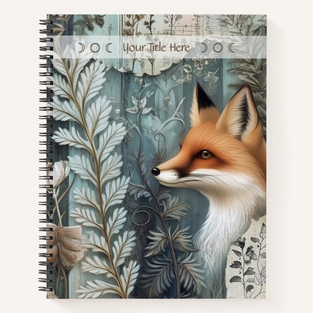 Create Your Own Botanical Red Fox Notebook (Front)