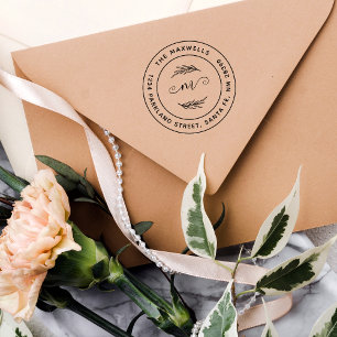 Create Your Own Branch Round Family Return Address Self-inking Stamp