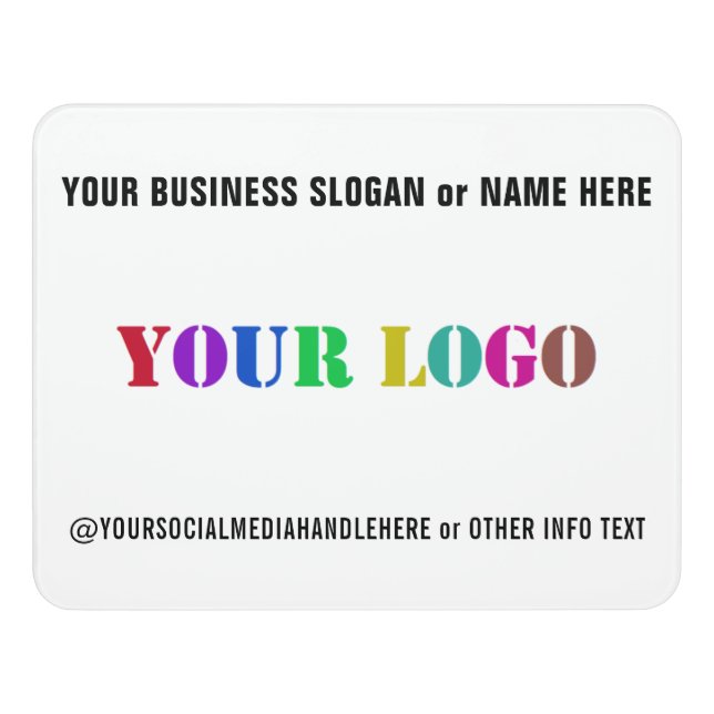 Create Your Own Branded Business Door Sign Example (Contemporary Front)