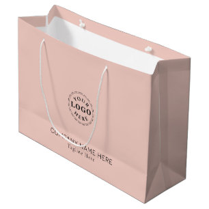 Create Your Own Branded Pale Pink Large Gift Bag