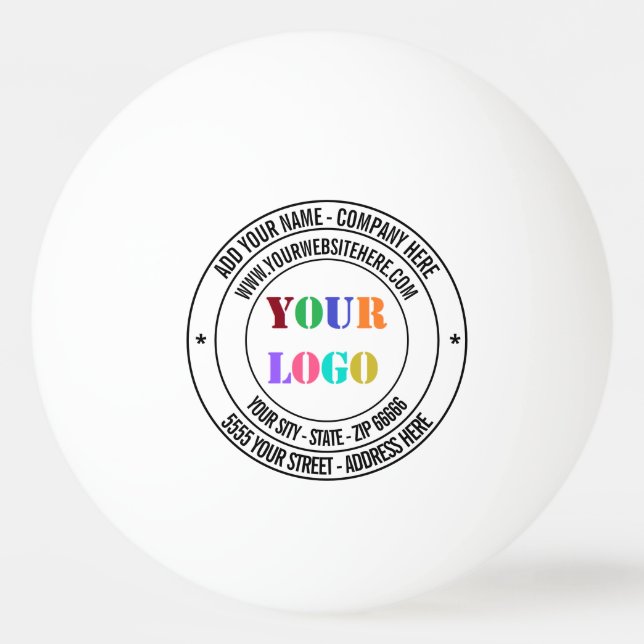 Create Your Own Branded Ping Pong Balls Template (Front)