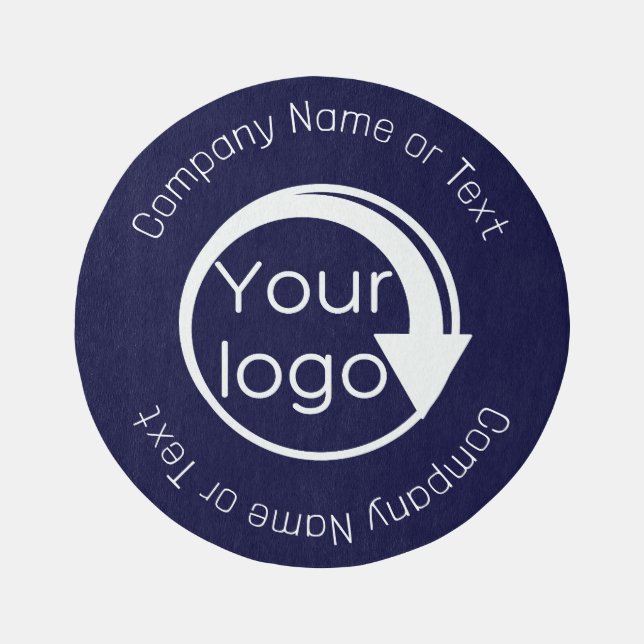 Create Your own Branding Logo Round Navy Blue Rug (Front)