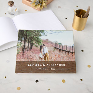 Create your own bride and groom photo wedding guest book