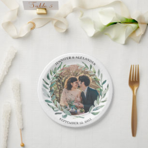 Create your own bride and groom photo wedding paper plates