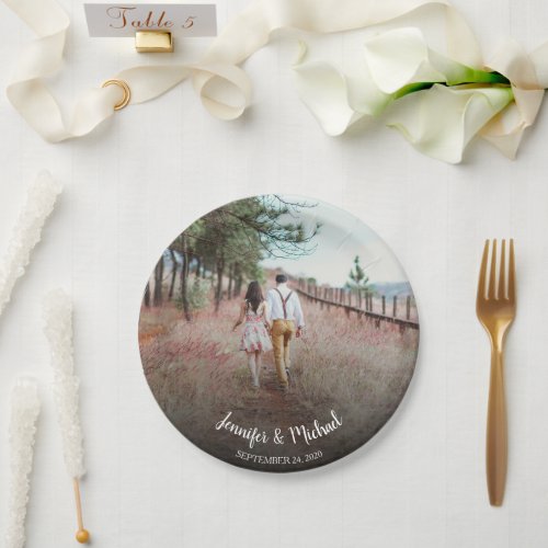 Create your own bride and groom photo wedding paper plates