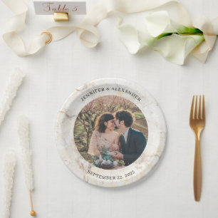 Create your own bride and groom photo wedding paper plates