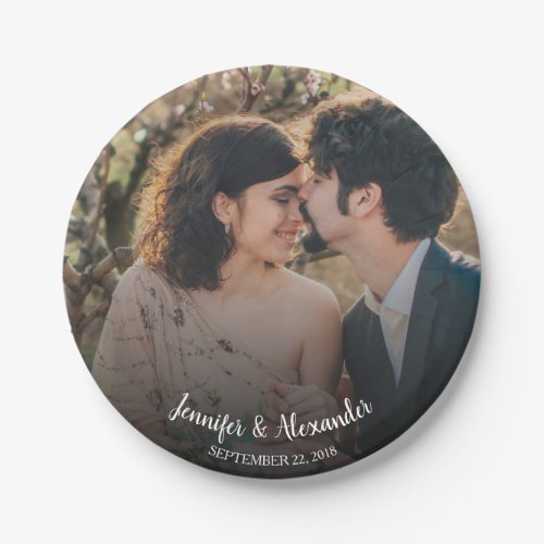 Create your own bride and groom photo wedding paper plates