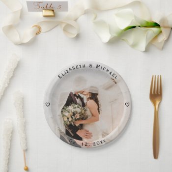 Create Your Own Bride And Groom Photo Wedding Paper Plates by littleteapotdesigns at Zazzle