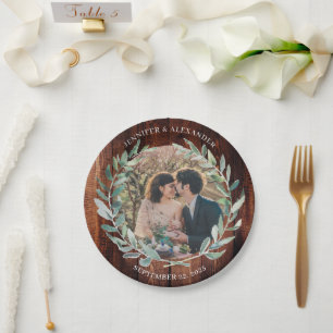 Create your own bride and groom photo wedding paper plates