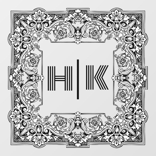 Create Your Own Bride Groom Initials Wedding   Floor Decals (Front)