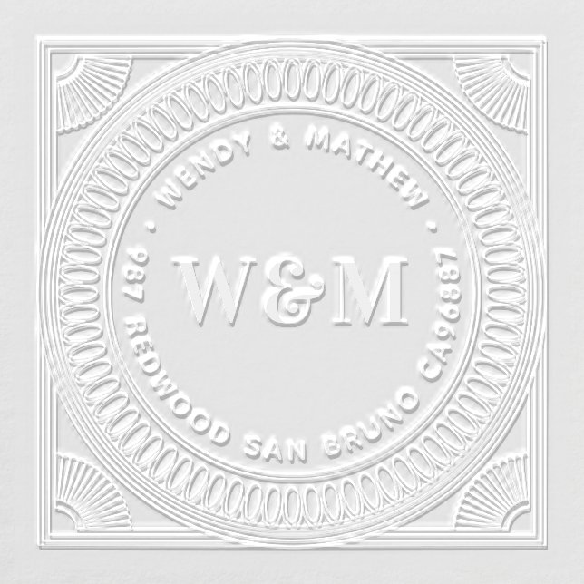 Create Your Own Bride & Groom Names Return Address Embosser (Design)