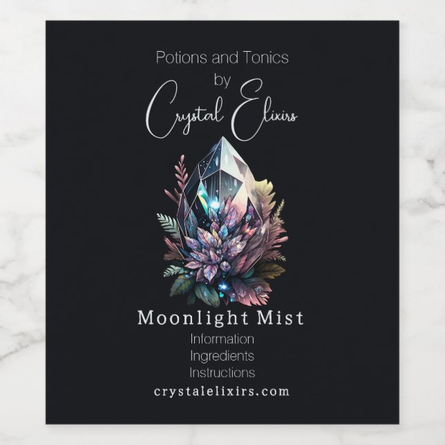 Create Your Own Bright Crystals Apothecary Label (Single Label)