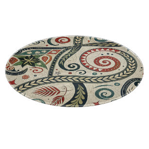 Create Your Own Bright Festive Holiday Tribal Cutting Board