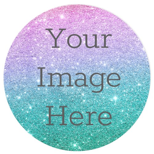 Create Your Own Bright Mermaid Ombre Glitter Dust Classic Round Sticker