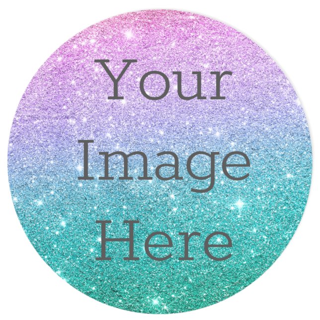 Create Your Own Bright Mermaid Ombre Glitter Dust Classic Round Sticker (Creator Uploaded)