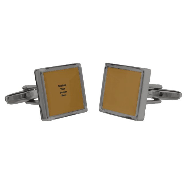 Create Your Own Brown Cufflinks (Angled)