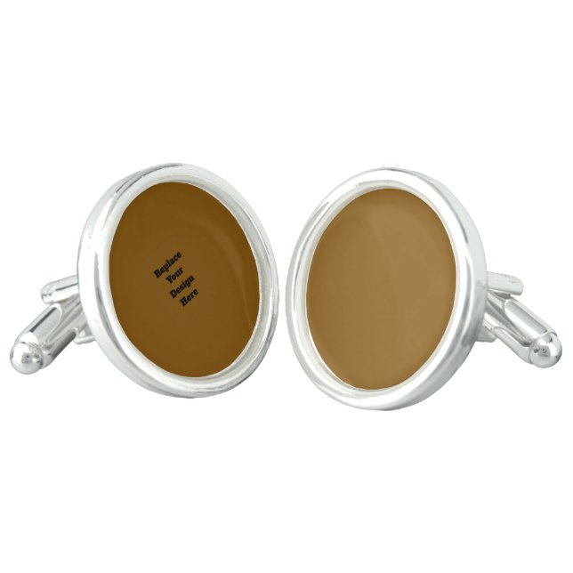Create Your Own Brown Cufflinks (Angled)